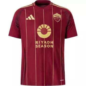 Adidas AS Roma 24/25 Домашняя футболка, Удобная и мягкая футболка с коротким рукавом для футбола, Мужские топы, Красный IT6058 L