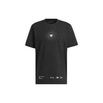 Adidas Донован Митчелл Футболка с рисунком Баскетбольная спортивная футболка с коротким рукавом Мужские топы Черные II7785 L