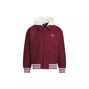Adidas Dragon Embroidery Повседневная свободная куртка с капюшоном Мужская верхняя одежда Бордовый IT0210 M