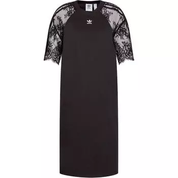 Adidas Дышащее удобное платье с круглым вырезом и коротким рукавом, женские платья, черное HC4571 XXS