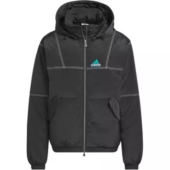 Adidas Equipment Series SS25 свободная теплая спортивная куртка на утином пуху с капюшоном мужская куртка черного цвета KA7979 XS