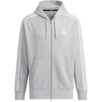 Adidas Es+ 3S Ft Fz Hd с капюшоном на молнии с логотипом в полоску с длинным рукавом мужская куртка серая JF3943 XXXL