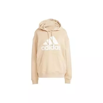 Adidas Essential Letter Logo Print Свободная толстовка с длинным рукавом Женская толстовка с капюшоном бежевого цвета IR5448 M