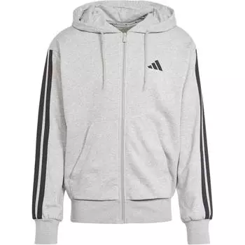 Adidas Essentials 3-полоски French Terry Full-zip Hoodie Medium Grey Melon/Black Men Streetwear JE6338 S