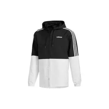 Adidas Мужская ветровка Essentials с тремя полосками, черная, белая FI8169 L