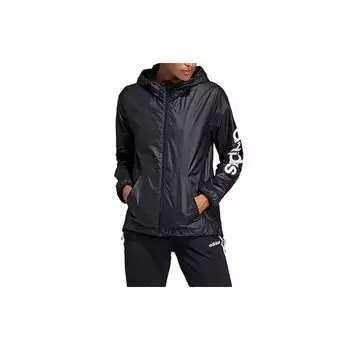 Adidas Essentials Линейная ветровка с логотипом Женские куртки черные DP2408 S