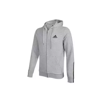 Adidas Essentials Logo Print Вязаная куртка с капюшоном Мужская Верхняя одежда Светло-серый H12214 XXL