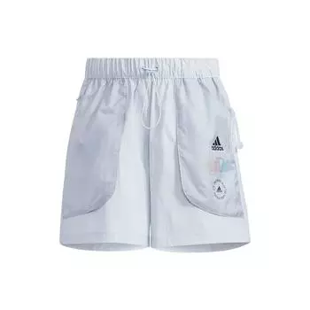 Adidas Essentials Тканые спортивные короткие женские шорты со средней талией Синие HA3632 XS