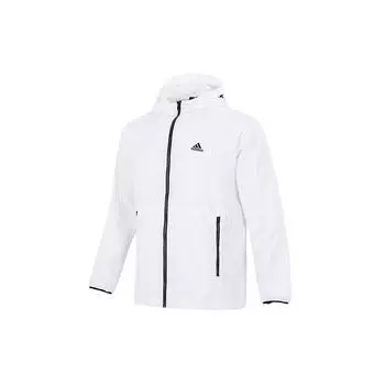 Adidas Essentials Woven Newblock Повседневная дышащая куртка с капюшоном Мужская верхняя одежда Белый H40233 L