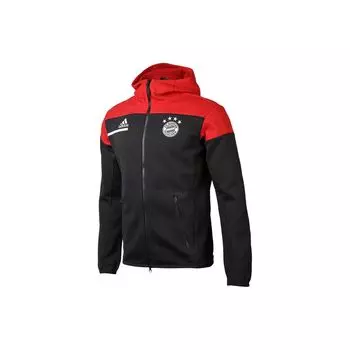 Adidas Fc Bayern Футбольная спортивная куртка с капюшоном Мужская верхняя одежда Черный Красный GN5916 M