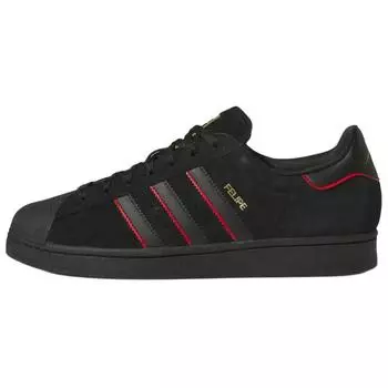 adidas Felipe Gustavo x Superstar ADV Черные Алые Унисекс Кроссовки Основной черный Лучший алый Золотистый металлик JR7831 36