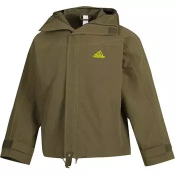 Adidas Фитнес Бег Молния Куртка С Капюшоном Мужские Куртки Военные-Зеленые JD5420 XS