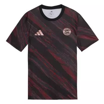 Adidas ФК Бавария 25/26 Предматчевая футболка Удобная Стильная Простая Универсальная Футбольная футболка Мужская футболка Черная JN5630 S