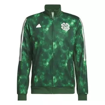 Adidas ФК Селтик Куртка Track 23/24 Lifestyler Логотип Полоска Воротник-стойка Длинный рукав Мужская куртка Зеленая IP6299 XL