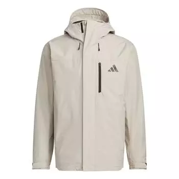Adidas Флисовая куртка «три в одном», однотонная универсальная флисовая повседневная куртка с капюшоном, куртка унисекс, светло-коричневая JM9141 XL
