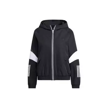 Adidas Focus Тканая куртка с вышитым логотипом и полосками Женская верхняя одежда Черный HY2811 XS