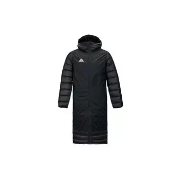 Adidas Футбол Тренировочная теплая длинная куртка с капюшоном Мужская верхняя одежда черного цвета BQ6590 S