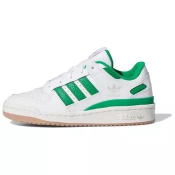 Adidas Forum Low CL J Белые Зеленые Детские Кроссовки Cloud-White IH0223 36