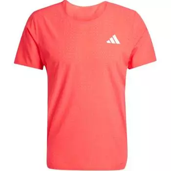 Adidas Футболка Adizero Running Tee с логотипом, круглым вырезом, облегающая, с коротким рукавом, мужская, красная IX8987 S