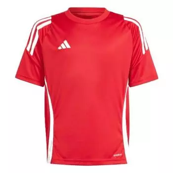 Adidas Футболка детская Tiro 24 Series Quick-Dry Color Block с круглым вырезом и коротким рукавом, детская футболка Energy-Red White IS1030 XS