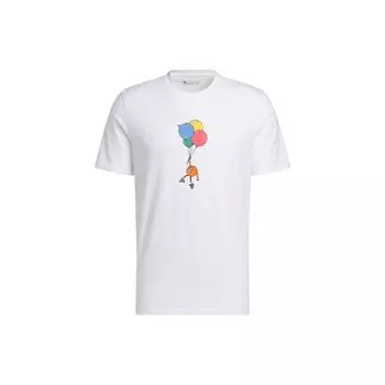 Adidas Футболка Lil Stripe Basketball с мультяшным принтом, футболка с коротким рукавом, мужские топы, белая IC1864 S