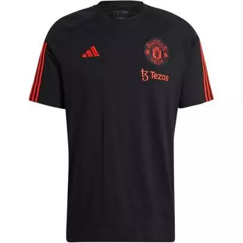 Adidas Футболка Manchester United Tiro 23 Training с цветным блоком и логотипом, дышащая спортивная футболка с коротким рукавом, мужская черная IA8489 2XL