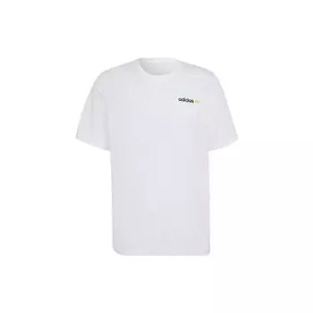 Adidas Футболка Originals Clover Back с принтом парусника и букв, свободная, с круглым вырезом, мужская, белая HR7906 L