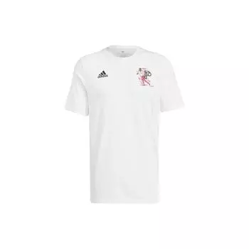 Adidas Футболка Pogba Icon Graphic Tee с нарисованным вручную рисунком, футболка с коротким рукавом, мужская, белая HT5186 M