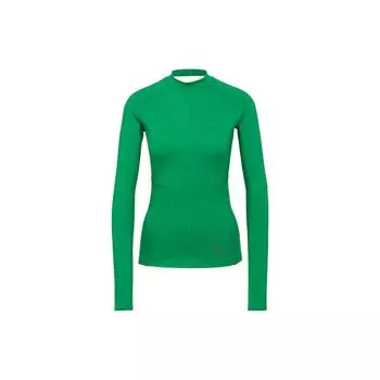 Adidas Футболка с длинным рукавом и принтом букв, коллаборация X Stella McCartney, круглый вырез, отверстие для большого пальца, женские топы, зеленый цвет HI6035 XS