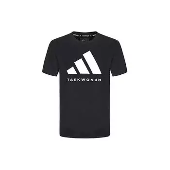 Adidas Футболка с принтом логотипа, дышащая, удобная, повседневная, простая, спортивная, с круглым вырезом, коротким рукавом, унисекс, цвет черный, белый ADICLTS24TKP-BW M