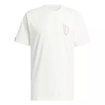 Adidas Футболка с рисунком Дэмиана Лилларда, мужские топы, нефритово-белые II7790 L