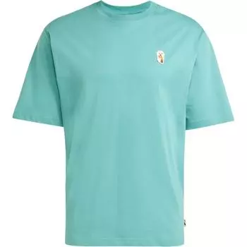 Adidas Футболка с рисунком в виде носка с изображением собаки SS25, мужские топы, пудрово-зеленый JL9242 M