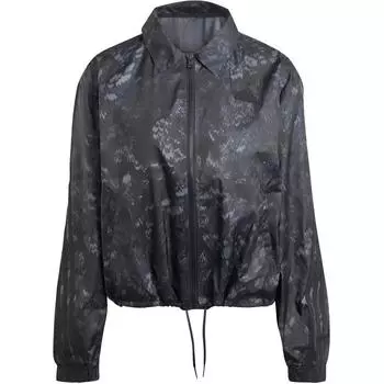 Adidas Future Icons 3-полосатая тканая ветровка с цветочным принтом на молнии с длинным рукавом женская верхняя одежда черного цвета IM2456 M