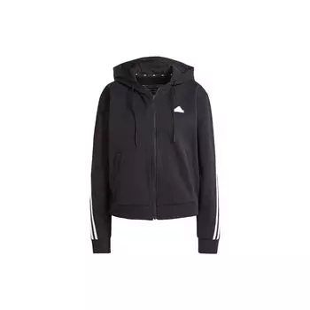 Adidas Future Icons 3-полосная толстовка на молнии с капюшоном женская верхняя одежда черная IN9475 L