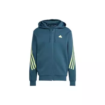 Мужское худи на молнии с капюшоном Adidas Future Icons 3-Stripes, темно-синее IJ8878 L