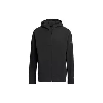Adidas FW22 Однотонная куртка с капюшоном и принтом логотипа Унисекс Верхняя одежда Черный IA1767 XXXL