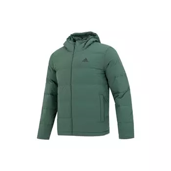 Adidas FW22 Однотонный пуховик с логотипом и принтом, зимняя мужская верхняя одежда, зеленый HG8749 XS