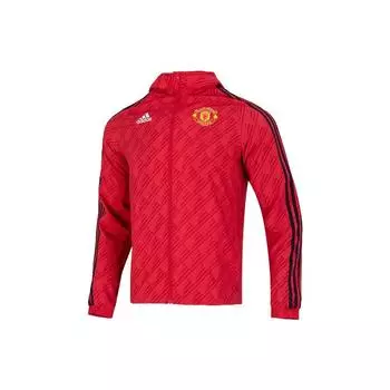 Adidas FW22 Воротник-стойка на молнии с логотипом Manchester United Спортивная куртка Мужская верхняя одежда Красный HE6649 M