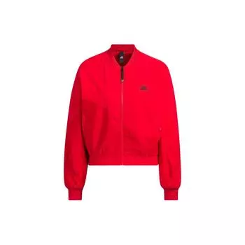 Adidas FW23 Год Дракона Серия CNY Логотип с вышивкой дракона Куртка-бомбер на молнии Женская верхняя одежда Светло-малиновый IM8873 M