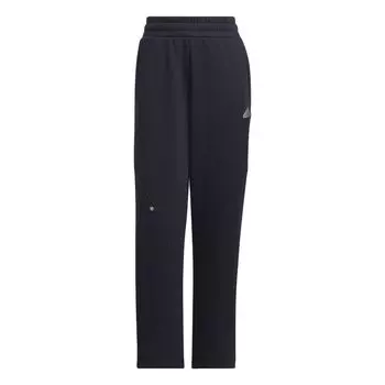 Adidas FW24 серия с небольшим логотипом флисовые джоггеры удобные стильные свободные спортивные повседневные брюки женские джоггеры легендарные-чернильно-синие металлик-серебристые JJ3572 XL