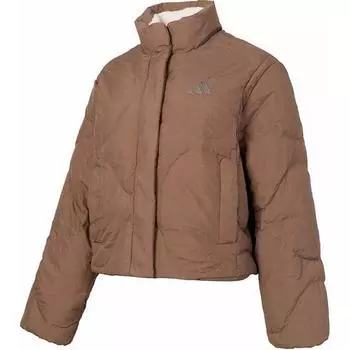 Adidas FW24 Теплая Удобная Повседневная Пуховик Женская Куртка Коричневый JG5945 XL