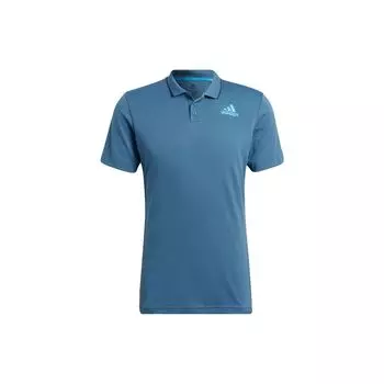 Adidas Gameset Logo Print Однотонная теннисная рубашка-поло Мужские топы Синие HB9137 L