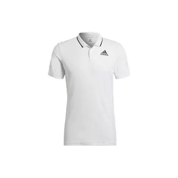 Adidas Gameset Solid Logo Теннисная рубашка-поло Мужские топы Белые HB9135 L