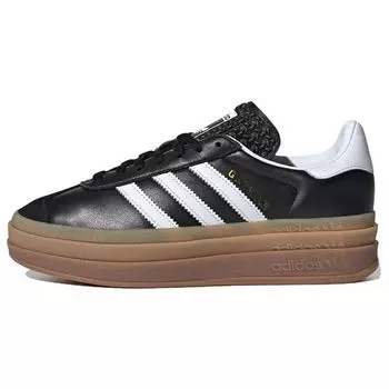 Adidas Gazelle Bold atmos Black White Gum Женские кроссовки Core-Черная обувь-Белое золото-Металлик IG1733 40