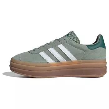 Adidas Gazelle Bold Silver Green Gum Женские кроссовки Cloud-White Collegiate-Green ID6998 38
