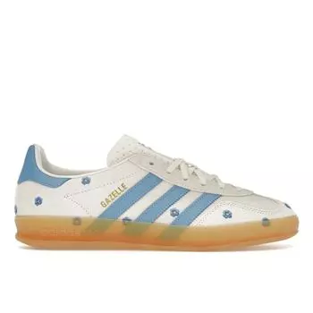 adidas Gazelle Indoor светло-голубые цветочные вышитые женские кроссовки кремово-бежевые облачно-белые IF4491 36