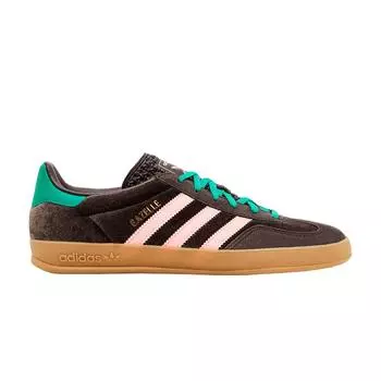 adidas Gazelle Indoor темно-коричневые розовые зеленые бархатные женские кроссовки Glow-Pink Court-Green JI2714 36