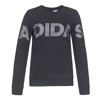Adidas Gfx Crew Appliqu Series Повседневная модная простая дышащая женская толстовка с круглым вырезом, черная BP6854 M