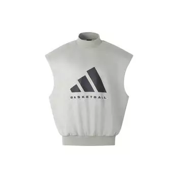 Adidas Глава 01 Баскетбольный принт Укороченная толстовка без рукавов унисекс Топы Sesame IN7704 XXS