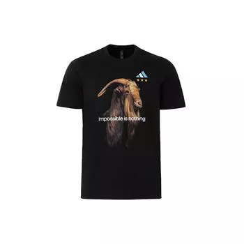 Adidas Goat Print Anniversary Football Sports Футболка с коротким рукавом Мужские топы Черный IW3613 XL
